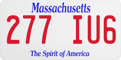 MA license plate 277IU6