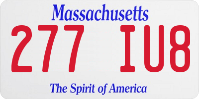 MA license plate 277IU8