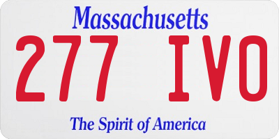 MA license plate 277IV0