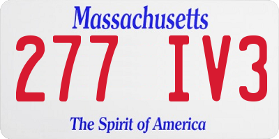 MA license plate 277IV3