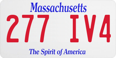 MA license plate 277IV4