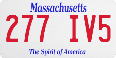 MA license plate 277IV5