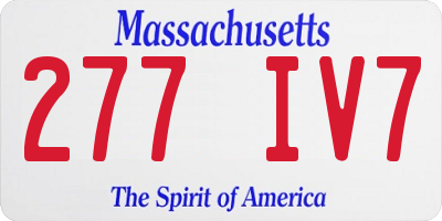 MA license plate 277IV7
