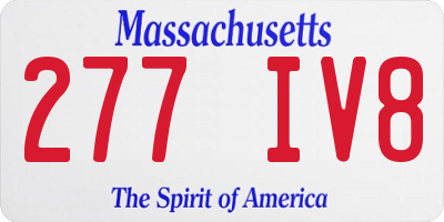 MA license plate 277IV8