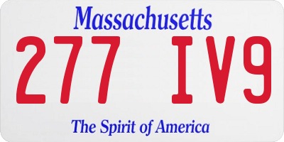 MA license plate 277IV9