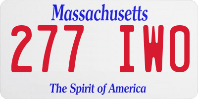 MA license plate 277IW0