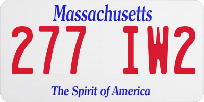 MA license plate 277IW2