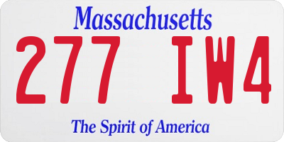 MA license plate 277IW4