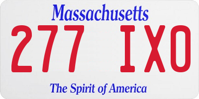 MA license plate 277IX0