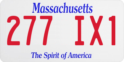 MA license plate 277IX1