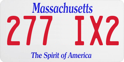 MA license plate 277IX2