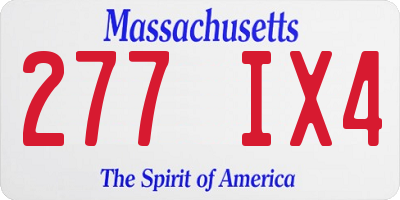 MA license plate 277IX4