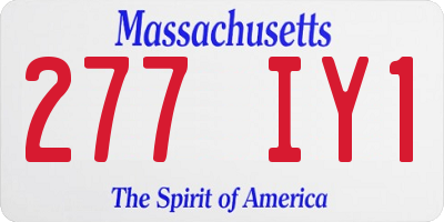 MA license plate 277IY1