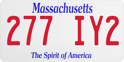 MA license plate 277IY2