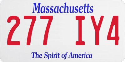 MA license plate 277IY4