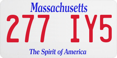 MA license plate 277IY5