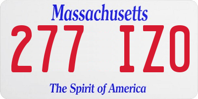 MA license plate 277IZ0