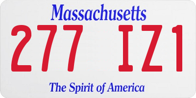 MA license plate 277IZ1