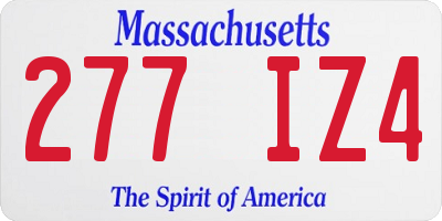MA license plate 277IZ4