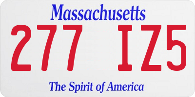 MA license plate 277IZ5