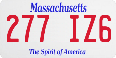 MA license plate 277IZ6