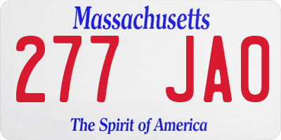 MA license plate 277JA0