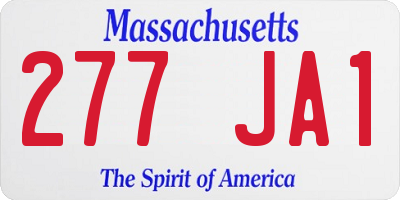 MA license plate 277JA1