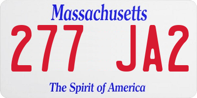 MA license plate 277JA2