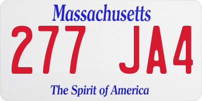 MA license plate 277JA4