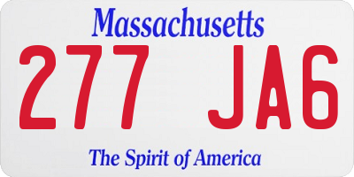 MA license plate 277JA6