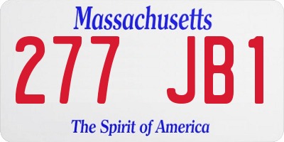 MA license plate 277JB1