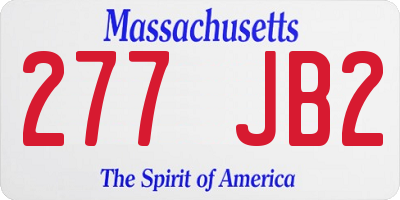 MA license plate 277JB2