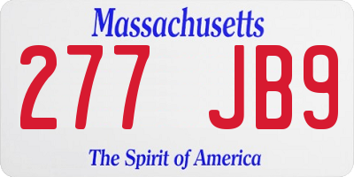 MA license plate 277JB9