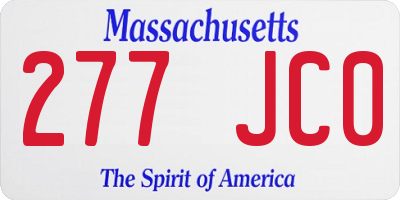 MA license plate 277JC0