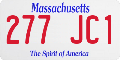 MA license plate 277JC1