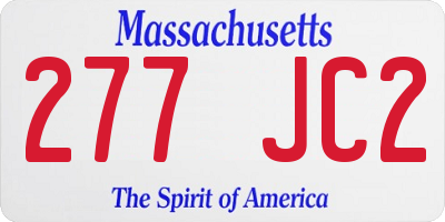 MA license plate 277JC2