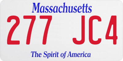 MA license plate 277JC4