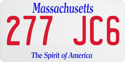 MA license plate 277JC6