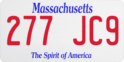 MA license plate 277JC9
