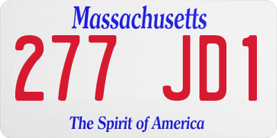 MA license plate 277JD1