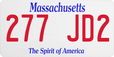 MA license plate 277JD2
