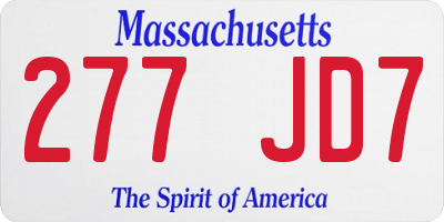 MA license plate 277JD7