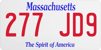 MA license plate 277JD9