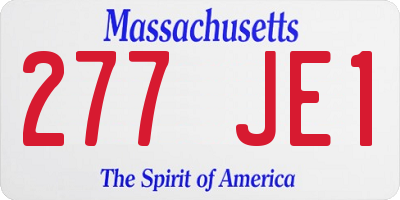 MA license plate 277JE1