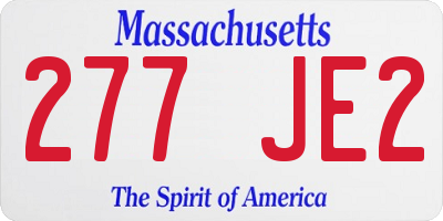 MA license plate 277JE2