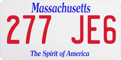 MA license plate 277JE6