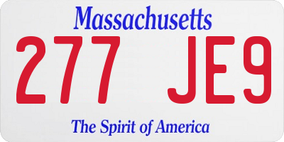 MA license plate 277JE9