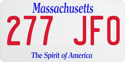 MA license plate 277JF0