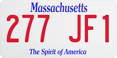 MA license plate 277JF1