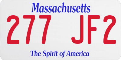 MA license plate 277JF2